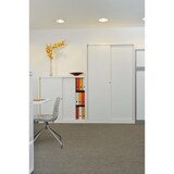 thumbnail of BISLEY ECO Schiebetürenschrank aus Metall abschließbar 5 OH in lichtgrau Aktenschrank Werkzeugschrank Schrank mit Schiebetüren