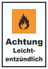 thumbnail of Schild Gefahrensymbol Leichtentzündlich Flamme hochkant A4 (210x297mm)