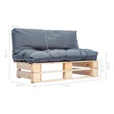 thumbnail of vidaXL Garten-Palettensofa mit Grauen Kissen Kiefernholz