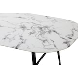 thumbnail of SIT Möbel Eettafel in marmerlook | 160 x 90 cm | Tafelblad glas wit | onderstel metaal zwart | B 160 x D 90 x H 77 cm | 19000-22 | Serie TISCH
