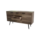 thumbnail of Möbilia Sideboard | 2 Türen,3 Schubladen | MDF mit strukturierter Dekorfolie | braun-schwarz | B106,5xT39xH77cm|25020095