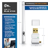 thumbnail of CSL - WLAN-Dongle, WLAN Stick, 300 Mbit/s, mit abnehmbarer Antenne, USB 2.0 Stick