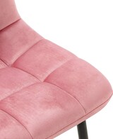 thumbnail of Décoshop26 - Esszimmerstuhl x1 quadratische Ziernähte rosa Samt schwarze Metallbeine 10_0001970