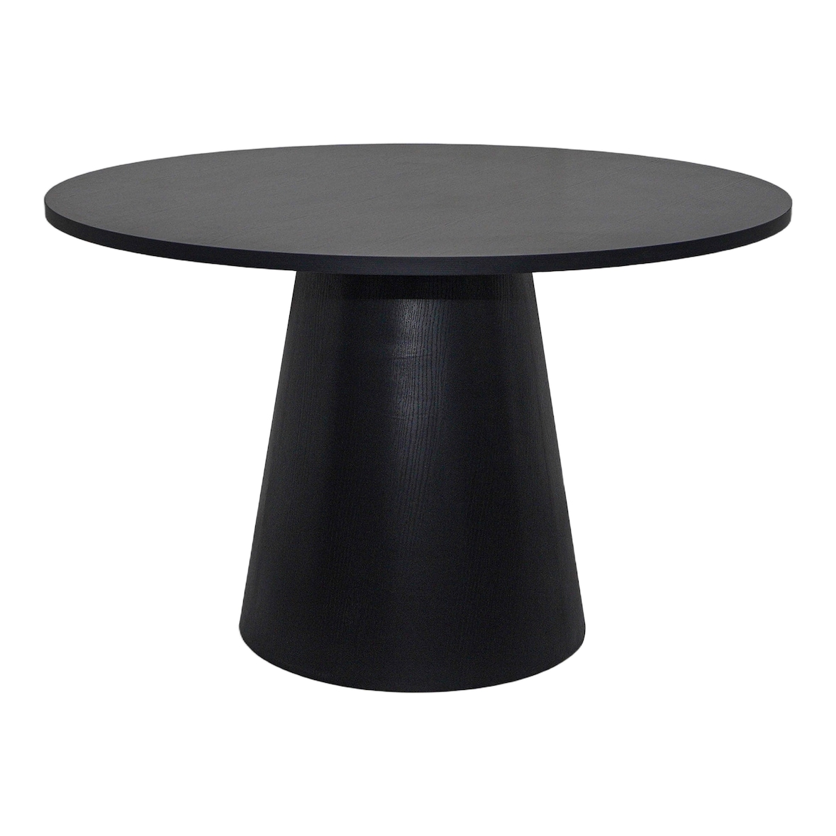 Scandinavische ronde eettafel 120 cm, zwart houteffect