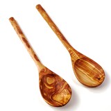 thumbnail of 2er Set Kochlöffel aus Olivenholz mit rundem Stiel 25 cm