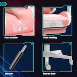 thumbnail of HOMCOM Sedia Gaming con Orecchie, Poggiapiedi e Cuscino Lombare Rosa