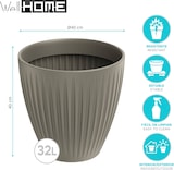thumbnail of WellHome - Blumentopf aus rotationsgeformtem Kunststoff 32L Ø40x40cm in farbe Mokka - Latia Round MIDL