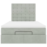 thumbnail of vidaXL Ottoman-Bett mit Matratzen & LEDs Hellgrau 120x200 cm Samt