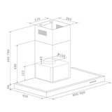 thumbnail of PKM Kaminhaube 9004W - 90cm, Edelstahl, LED, Abluft/Umluft, Dunstabzugshaube