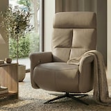 thumbnail of Relaxsessel HWC-L10, TV-Sessel Liegesessel, Liegefunktion drehbar, elektrisch verstellbar Voll-Leder ~ taupe