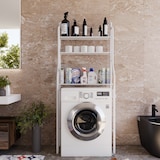 thumbnail of Scaffale Bagno 3 Mensole Ripiano Superiore Mobile Sopra Lavatrice Lavanderia Salvaspazio Ripiani Organizer Da Parete In Metallo 152x65x25 Cm Bianco