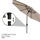 thumbnail of Ombrellone Da Giardino A Manovella Parasole Balcone Air Vent Inclinazione Regolabile Anti UV Impermeabile Mare Spiaggia Piscina Terrazzo 2.7 M Beige