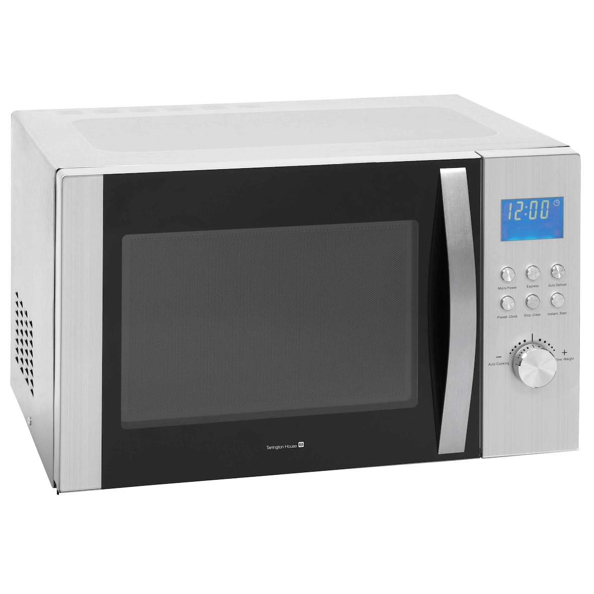 Tarrington House Microonde MWD5130, acciaio inox, 51.3 x 43.8 x 32.3 cm, 30L, 1000W, 8 programmi, funzione timer, piatto girevole: Ø 31,5 cm, argento