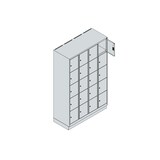 thumbnail of C+P Schließfachschrank Classic PLUS, Sockel, 4 Abteile, 1950x1200x500mm, 7035/00
