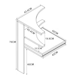 thumbnail of VCM Essgruppe Esal Anthrazit / Honig-Eiche H. 78 x B. 43 x T. 42 cm