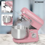 thumbnail of Bomann KM 6030  Robot Batidora Amasadora Repostería, 5L, Velocidad Regulable Electrónica, 1100 W, Serie Rock & Retro, Estilo Vintage, Rosa Pastel