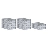 thumbnail of PROREGAL 10x Eurobox NextGen Grip | HxBxT 12x40x60cm | 23 Liter | Griffe geschlossen | Glatter Boden | Eurobehälter