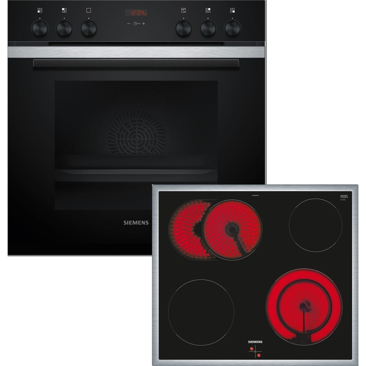 Siemens Einbau-Herd-Set, EA64RGNA1E + HE213BBS3, Einbau-Herd, Elektro-Kochfeld EQ211KB11