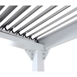 thumbnail of Alu Pergola HWC-L41, Lamellen-Pavillon Terrassenüberdachung, stabiles 8cm-Metall-Gestell 3x3,7m ~ weiß