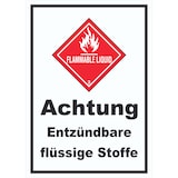 thumbnail of Schild Entzündbare flüssige Stoffe Flammable Liquid A3 (297x420mm)