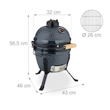 thumbnail of Relaxdays Kamado Grill, Ø 32 cm, Keramikgrill mit Thermometer bis 450°C, BBQ, Grillen, Kochen & Backen, Smoker, grau