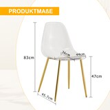 thumbnail of Standard-Esszimmerstühle 4er-Set Kunststoff transparent/Gold 83 cm