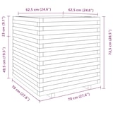 thumbnail of vidaXL Pflanzkübel Wachsbraun 70x70x72,5 cm Massivholz Kiefer