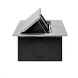 thumbnail of TecLines TES009S 2-fach Einbausteckdose mit USB A/C Charger, 3m Kabel, silber
