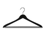 thumbnail of Perchas de madera negras con gancho negro.