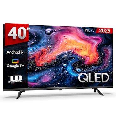 Smart TV 40 pulgadas Qled Full HD Hey Google Official Assistant con control por voz. Televisor Android 14 - TD Systems M40K21GLQ