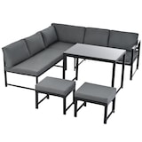 thumbnail of Merax Gartenlounge-Set, mit Liegefunktion, Vierter Gang verstellbare Rückenlehne, Grau