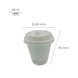 thumbnail of Gobelet 24 cl (8 oz) en Carton Blanc avec Couvercle en Plastique par 1000