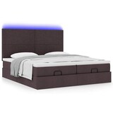 thumbnail of vidaXL Ottoman-Bett mit Matratzen & LEDs Dunkelbraun 180x200 cm Stoff
