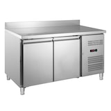 thumbnail of GastroHero Kühltisch Edelstahl GN 1/1 mit Aufkantung 2-türig Umluftkühlung -2 °C bis +8 °C 230 V Profi Gastronomie Kühltisch 1360x700x850 mm