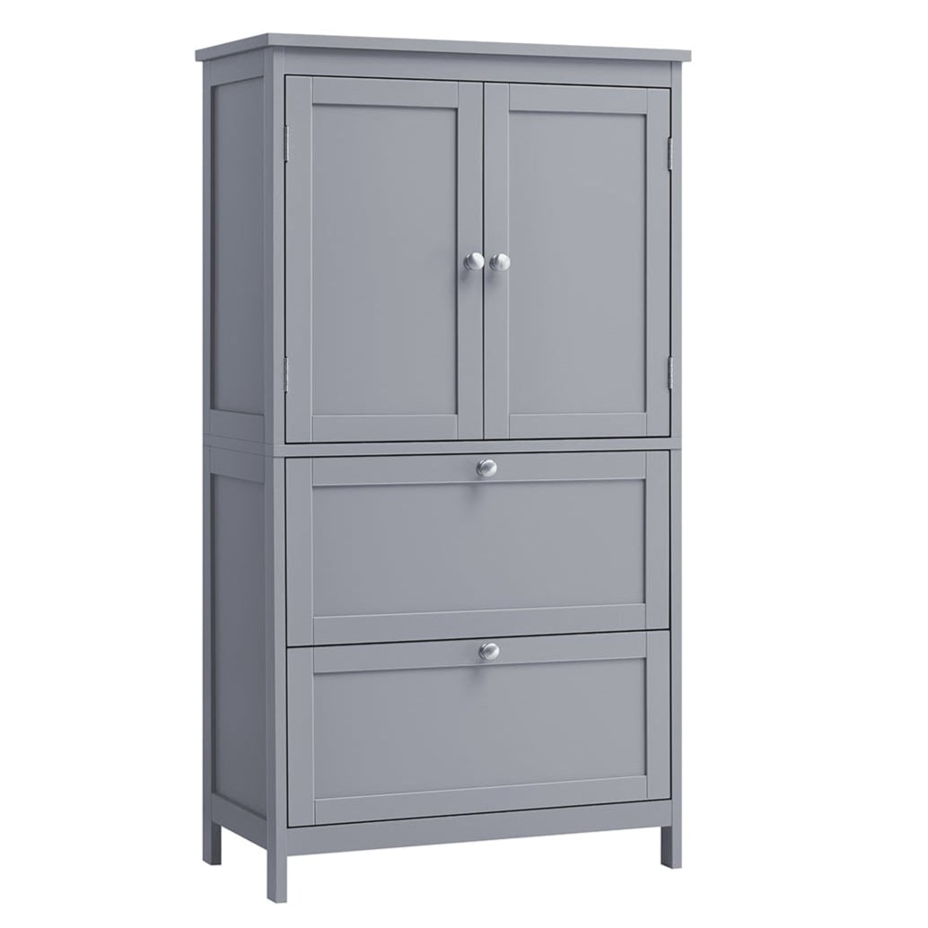 Helloshop26 - Badezimmerschrank Küchenschrank Aufbewahrungseinheit mit 2 Schubladen und 2 Türen verstellbare Einlegeböden 30 x 60 x 12_0004022