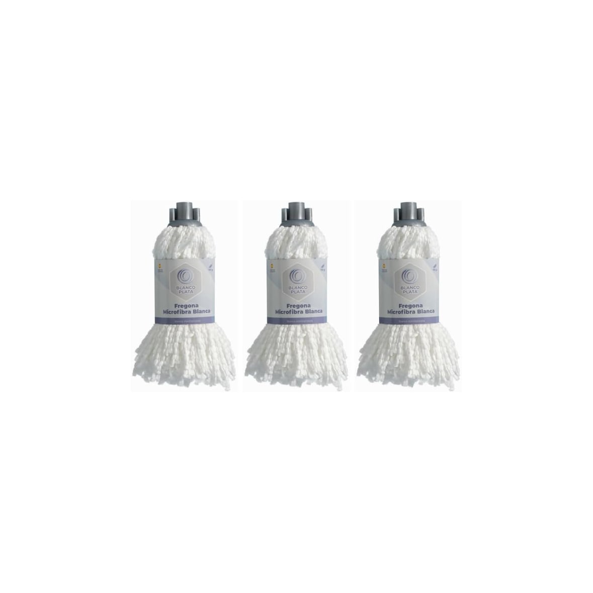 Fregona Microfibra 100% Trenzas Blancas Pack 3 Unidades Super Absorbente