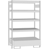 thumbnail of PROREGAL Umweltregal mit Auffangwanne FALKE Stecksystem | Grundregal | HxBxT 250x128x60cm | 4 Ebenen | Fachlast 250kg | Verzinkt