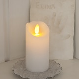 thumbnail of LED Kerze GLOW Echtwachs gelb flackernd Timer H: 10cm D: 5,5cm weiß