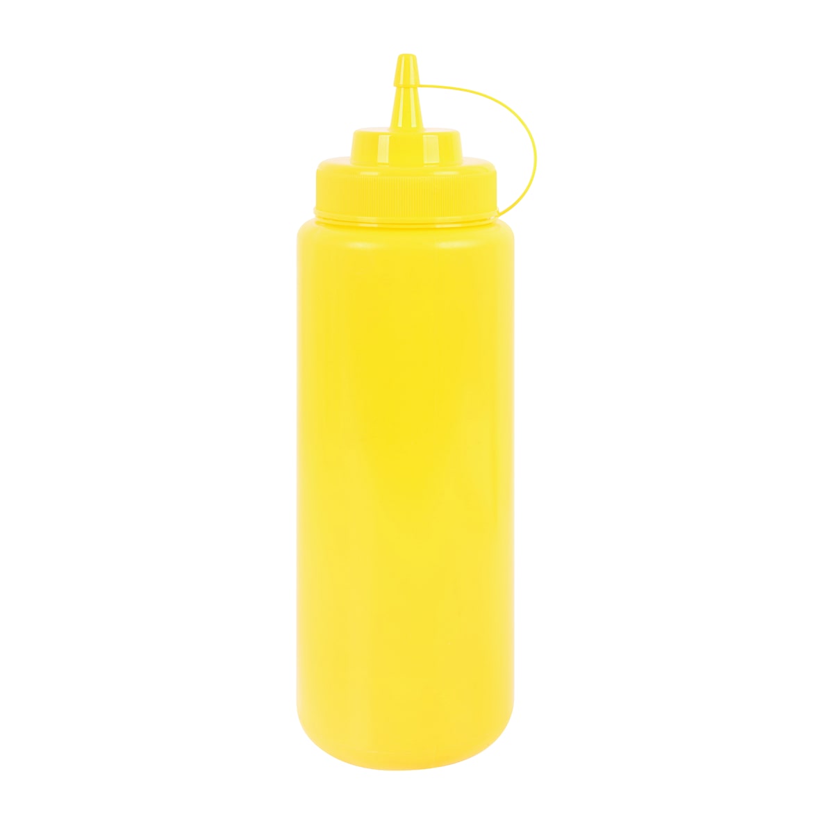 METRO PROFESSIONAL Botella dosificadora, polietileno/polipropileno, Ø 8 x 26,5 cm, 1025 ml, con tapón, amarillo, 4 unidades
