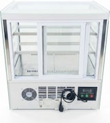 thumbnail of Romux® Kühlvitrine für Konditorei Quadratisch Tischgerät 2 Böden Weiß 350 Liter Umluftkühlung | Kühlvitrine Gerade Glasscheiben