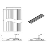 thumbnail of Dataflex Kabelbrücke aufklappbar Alu 180cm silber (31.432)