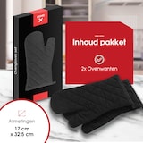 thumbnail of HGMD Ovenwanten - 2 Stuks - Extra lang - Hittebestendig tot 240 °C - Ovenhandschoenen - Zwart
