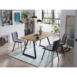 thumbnail of Möbilia eettafel 140 x 80 cm | blad MDF met eiken decor | metalen onderstel | B 140 x D 80 x H 75 cm | naturel-zwart | 18020007 | TAFEL serie