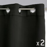 thumbnail of Lot de 2 Rideaux à  œillets Occultant Noir 140 x 260 cm