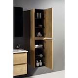 thumbnail of Alpenberger Hochschrank Hängend | Badschrank Schmal aus MDF&MFC | WC Badezimmerschrank mit 2 SoftClose Türen | Mehrzweckschrank Badmöbel Eiche Natur