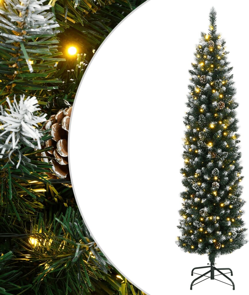 vidaXL Künstlicher Weihnachtsbaum Schlank 150 LEDs 150 cm