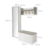 thumbnail of Dmora Mobile da ingresso Mirtilla, Entratina moderna con appendiabiti, Mobile con scarpiera, Armadietto con specchio, Cm 50x32h182, Bianco e Cemento