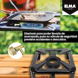 thumbnail of ELMA Hornillo a Gas Compatible con Gas Butano y Propano con Válvula de Seguridad y Quemador de Hierro Fundido