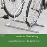 thumbnail of Fahrradständer für 12 Fahrräder höhenversetzt 420 x 45 cm Stahl feuerverzinkt grau 6x2 Bodenparker Reihenparker