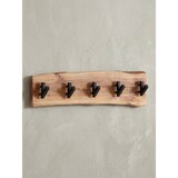 thumbnail of Design Wandgarderobe Akazie Massivholz / Metall 60 x 17 x 9 cm, Hakenleiste Flurgarderobe Wand, Garderobe